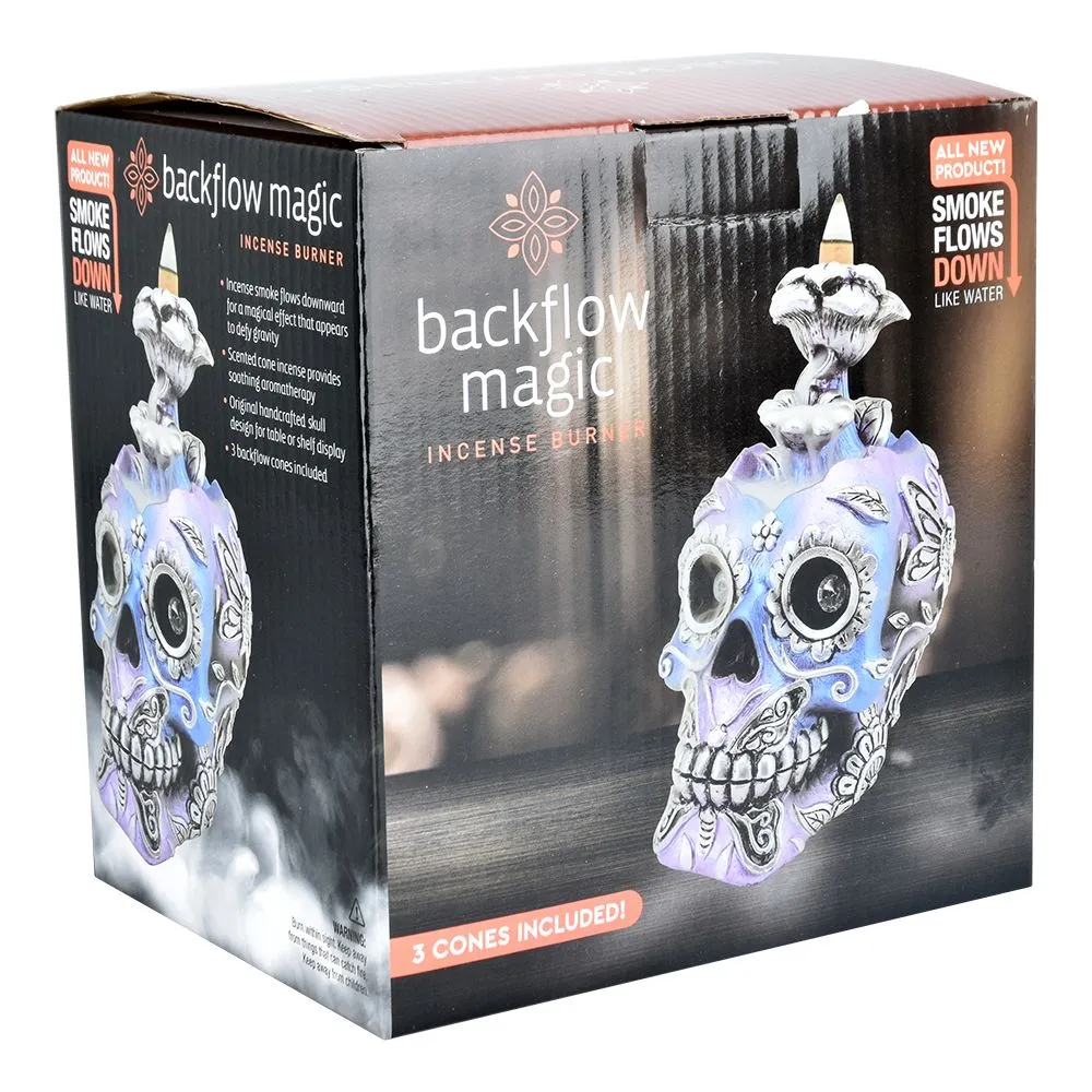 Electro Sugar Skull Back Flow Incense Burner