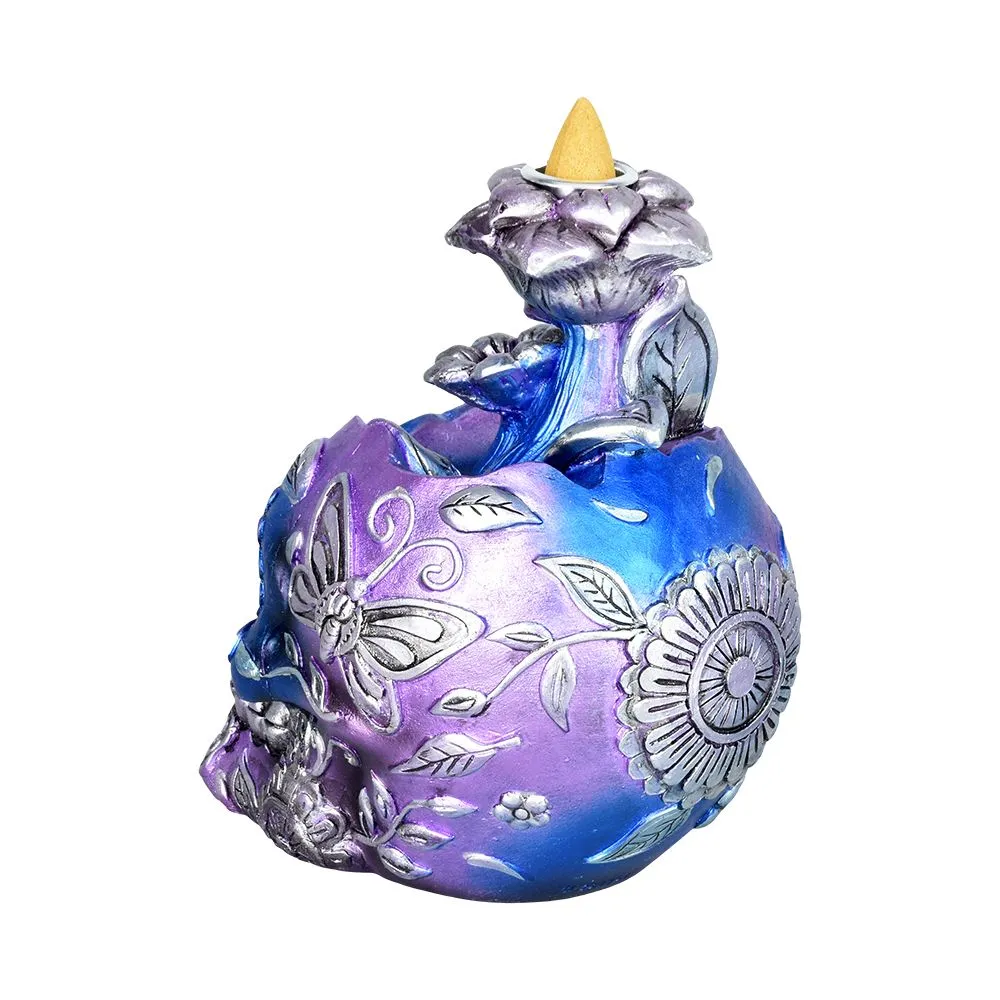 Electro Sugar Skull Back Flow Incense Burner