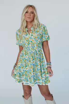 Enchanted Garden Button Dress - Multi