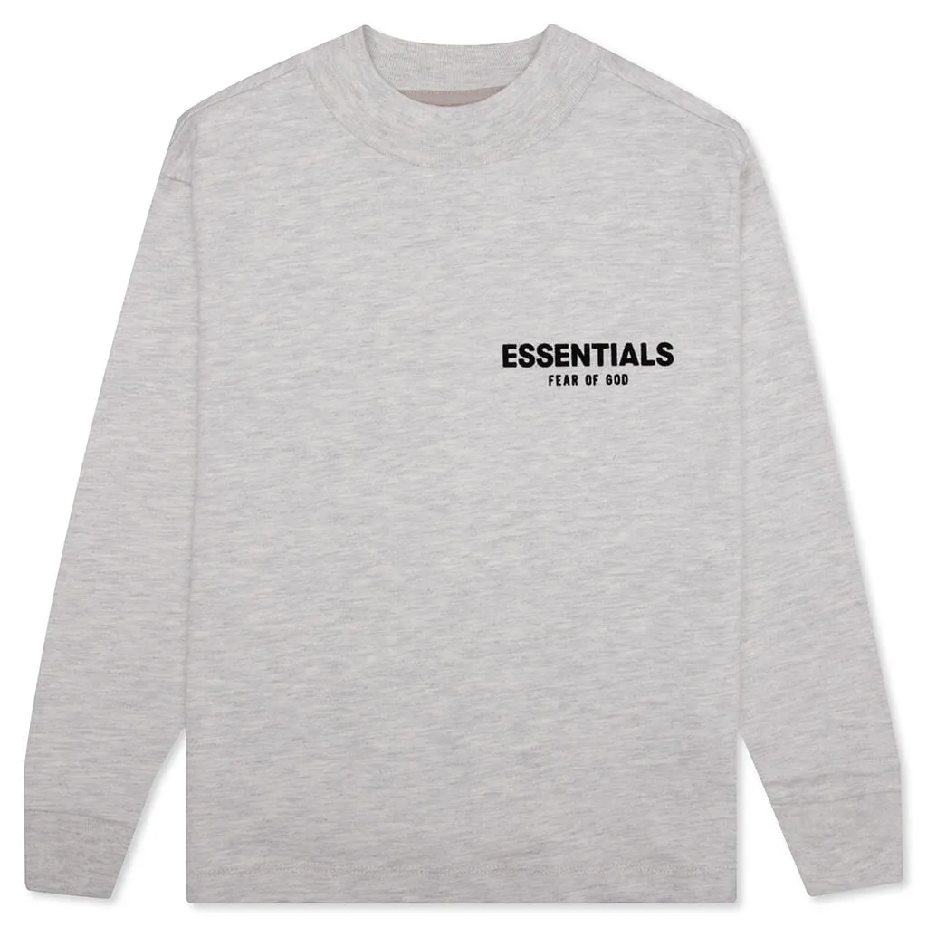 Essentials Kid's Core L/S Tee - Light Oatmeal