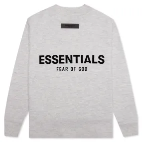 Essentials Kid's Core L/S Tee - Light Oatmeal