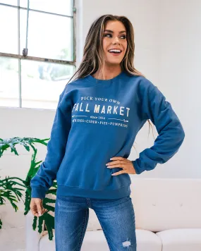 Fall Market Slate Blue Sweatshirt