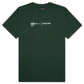 Feature x Wynn Logo Lock Up Tee - Evergreen