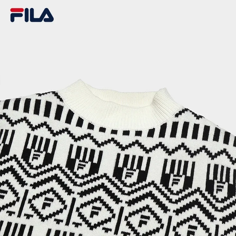 FILA CORE WHITE LINE EMERALD Women Knit Sweater in Ash