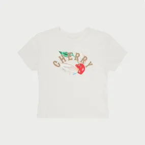 Flying Cherry Baby Tee (Vintage White)