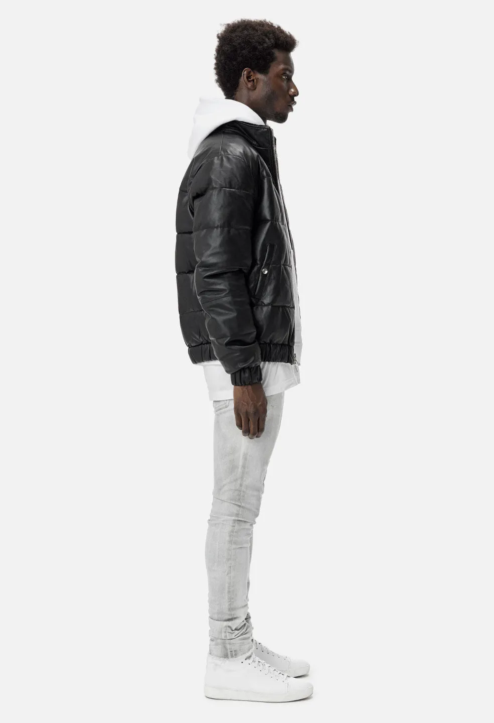 FW17 Leather Down Jacket / Black