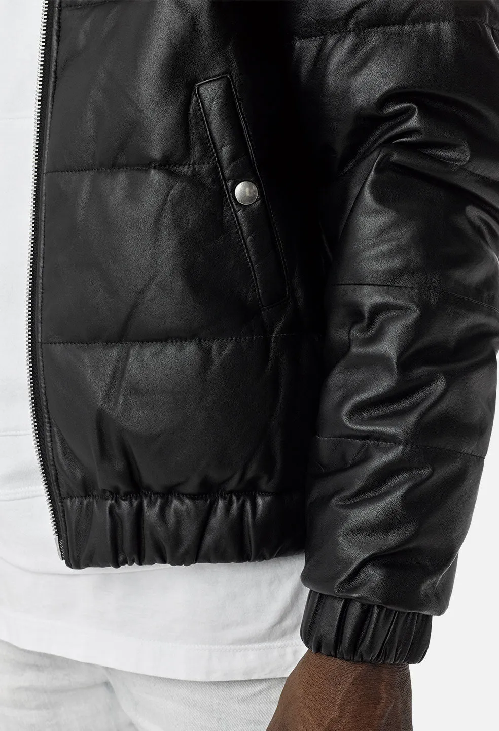 FW17 Leather Down Jacket / Black