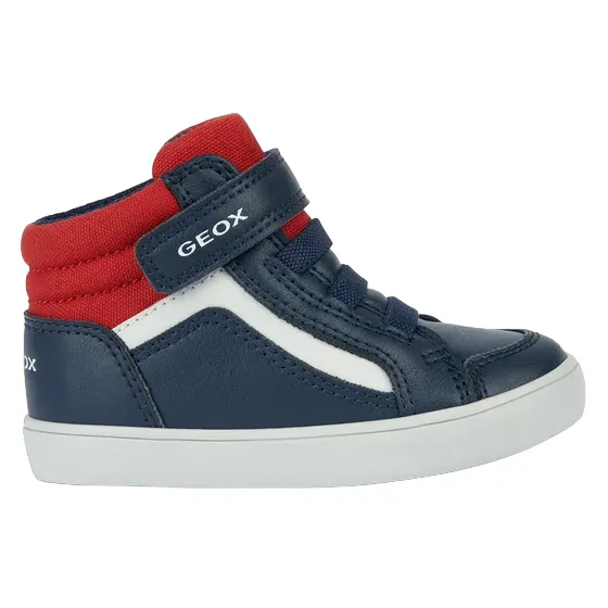 Geox children's high shoe with elastic lace and velcro Gisli B361ND 05410 C0735 blue-red