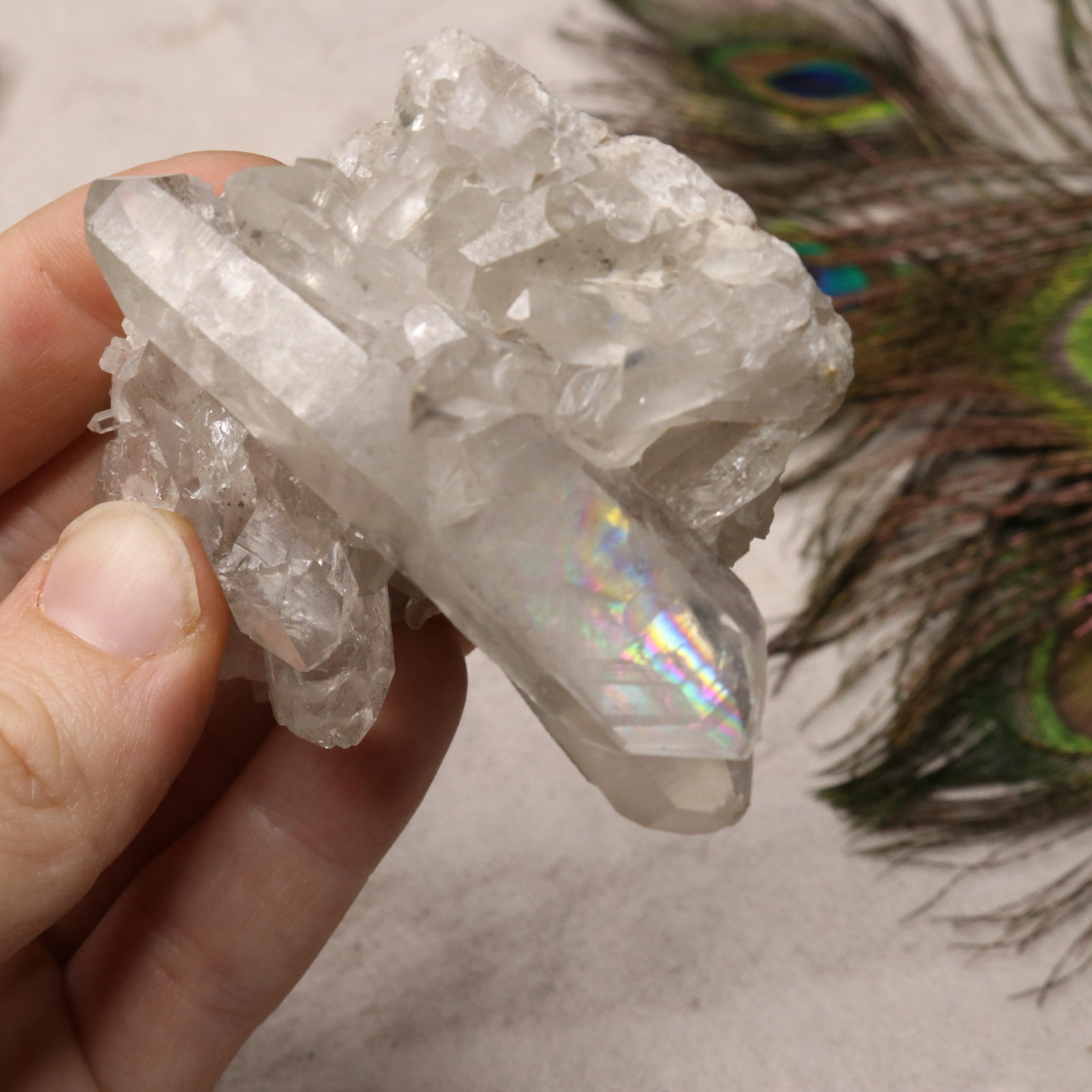 Grade A Lithium Quartz Cluster with Rainbows from Brazil~ Specimen #1