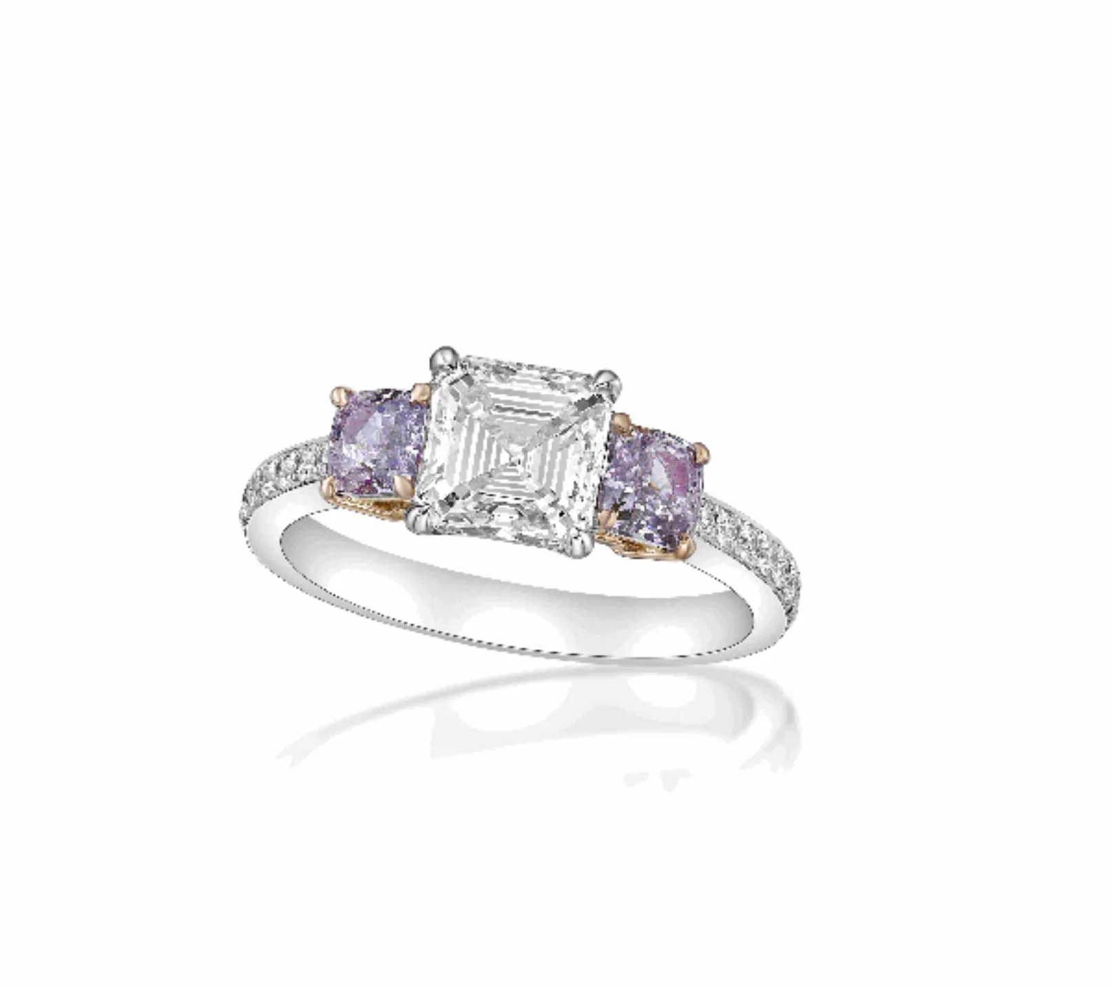 HEATHER 3 Carat Cushion Cut Fancy Purple Pink Diamond Ring  GIA Certified 2 CT D VS1 by Mike Nekta NYC