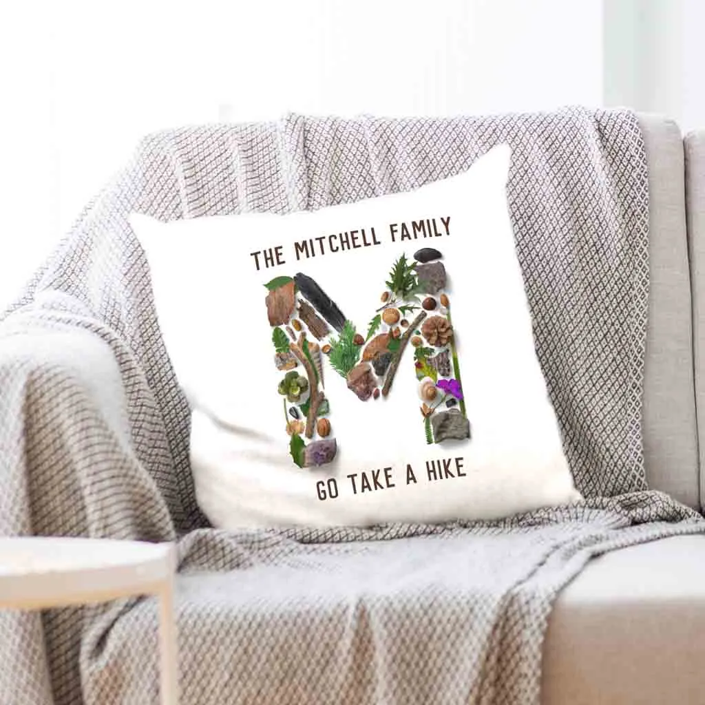 Home Decor Pillow Cover with a Nature Inspired Monogram