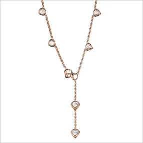 Icona Rock Crystal Lariat in Sterling Silver plated with 18k Rose Gold