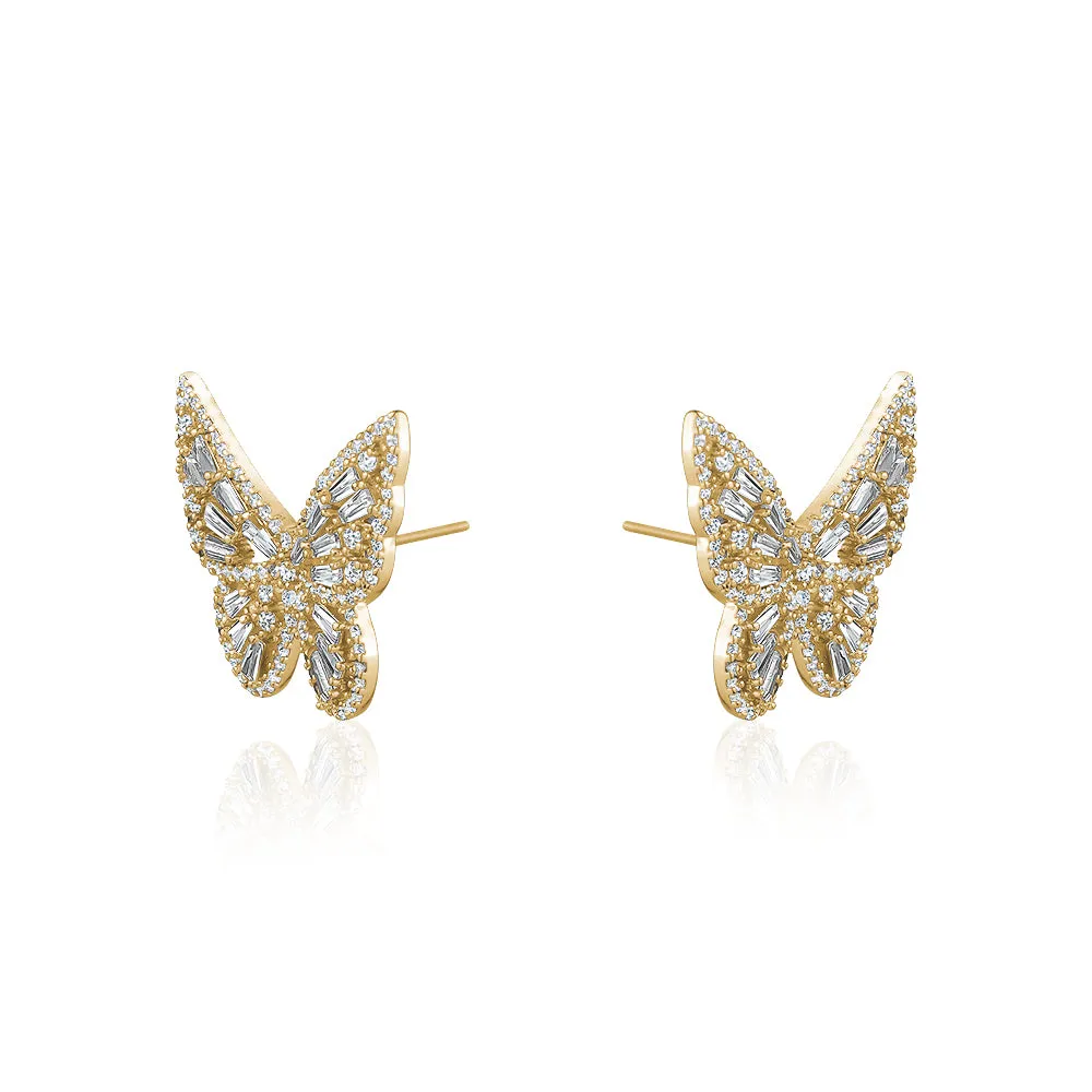 INTRICATE CRYSTAL BUTTERFLY EARRINGS