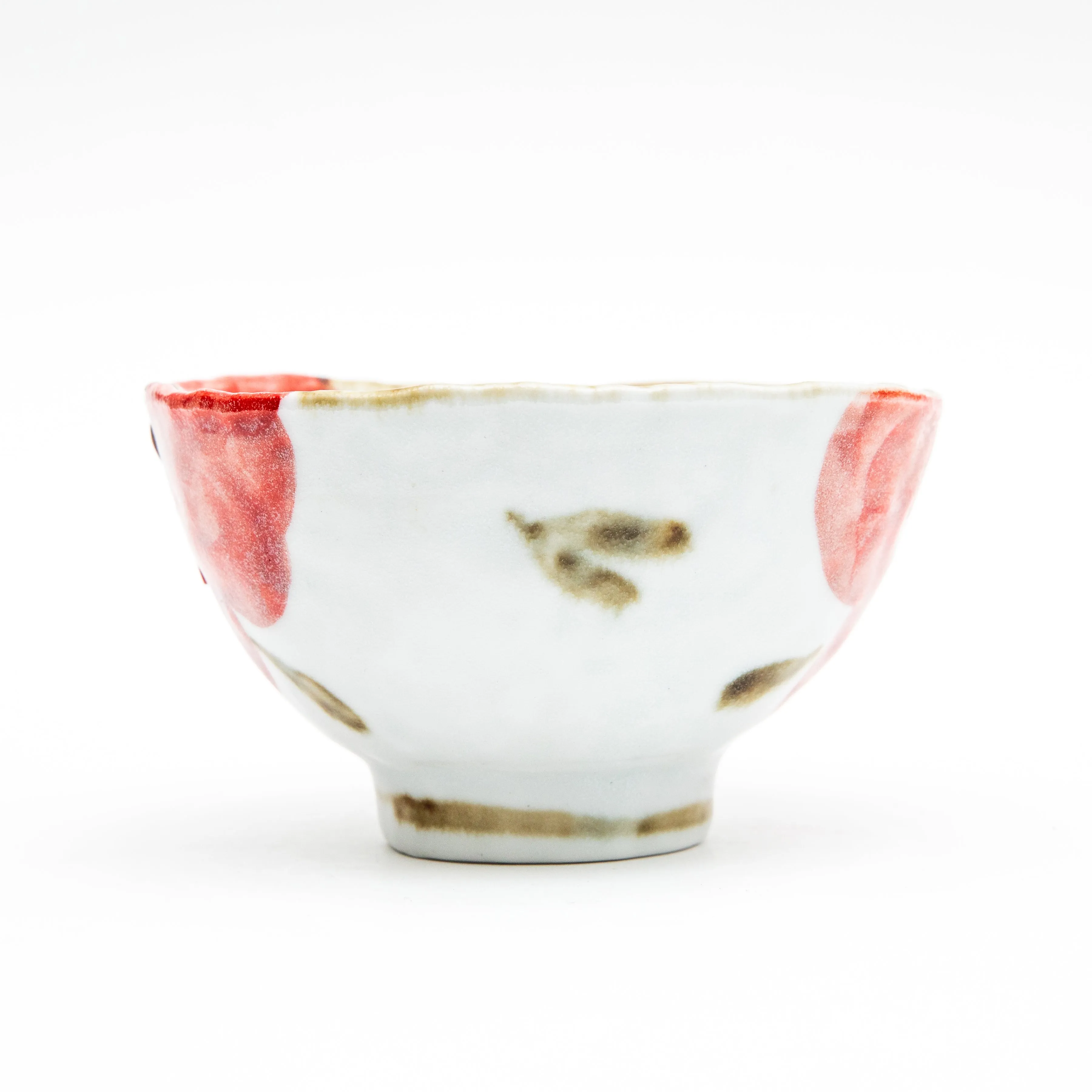 Japanese Ceramic Himine Floral Pattern Rice Bowl