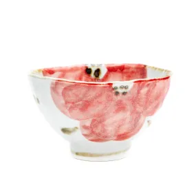 Japanese Ceramic Himine Floral Pattern Rice Bowl