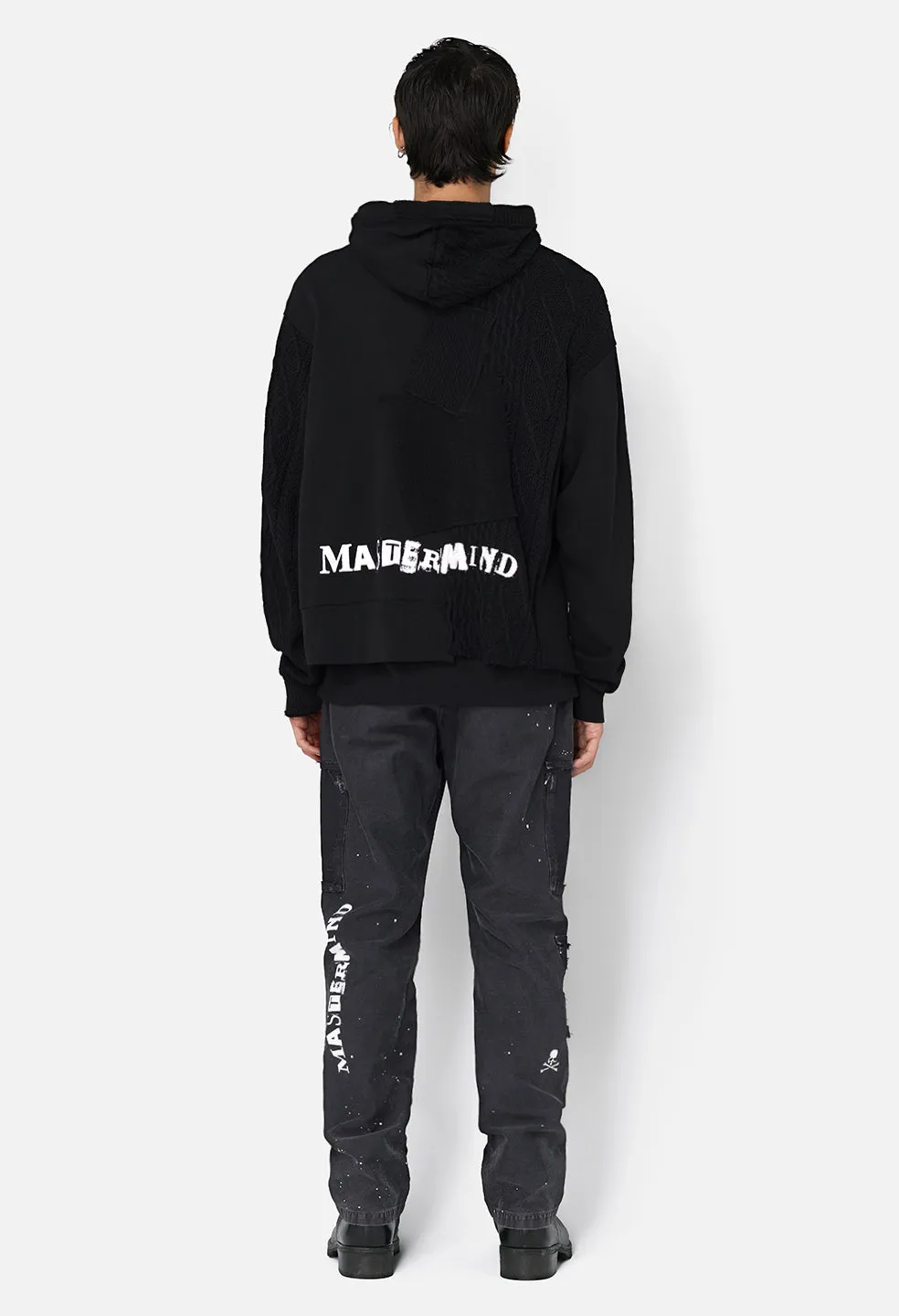 JE X Mastermind Cable Knit Hoodie / Black