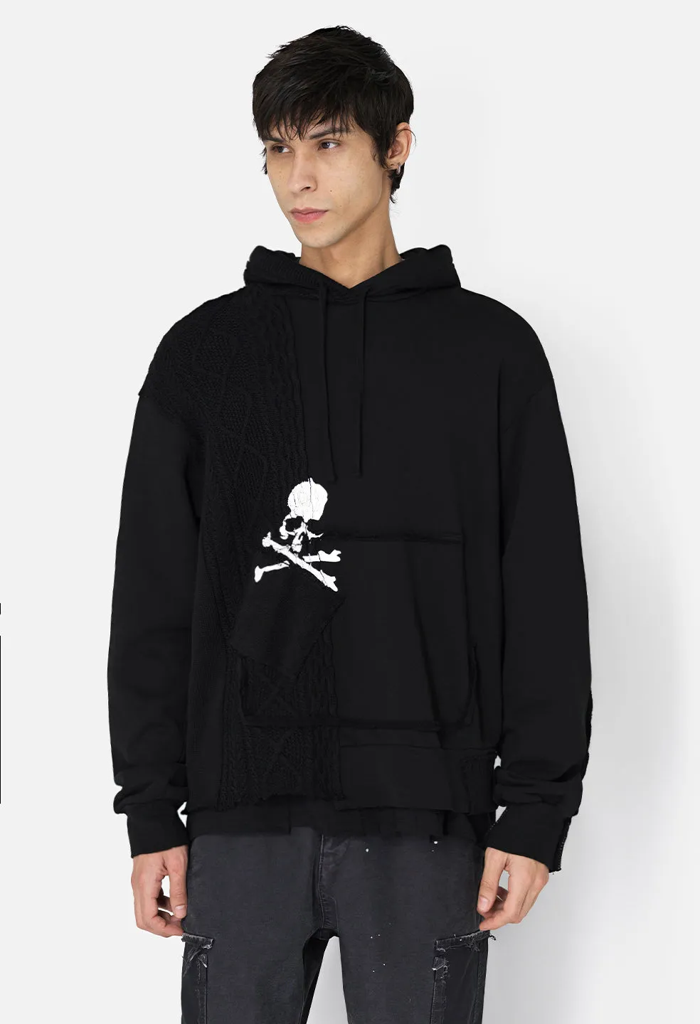 JE X Mastermind Cable Knit Hoodie / Black