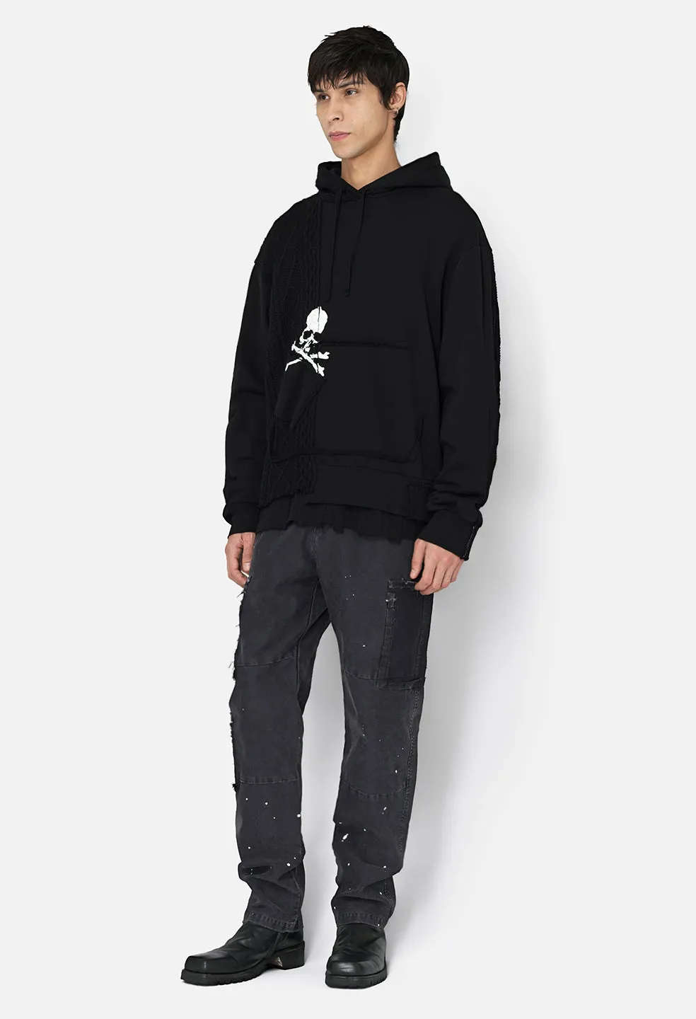 JE X Mastermind Cable Knit Hoodie / Black