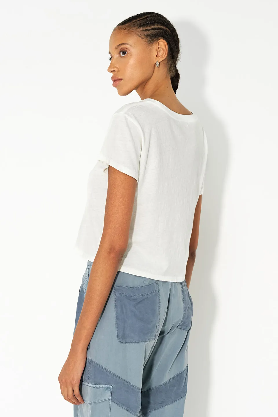 Jersey Cropped Tee / Chalk