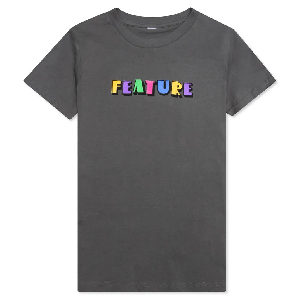 Kid's Overlap Tee - Charcoal