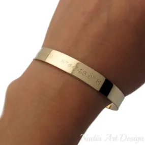 Latitude Longitude Custom Coordinates Bangle Bracelet