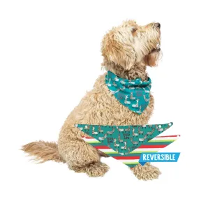 Lazy One Fa La La Llama Dog Bandana - Blue/ White/ Red/ Green