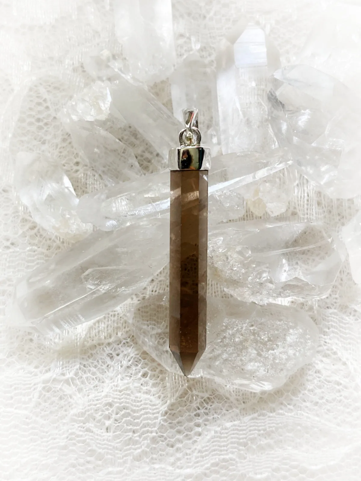 Long Crystal Point Pendant