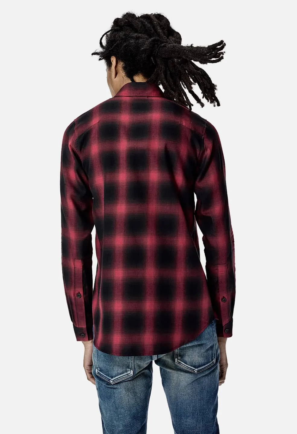 LS Button Up / Shadow Red