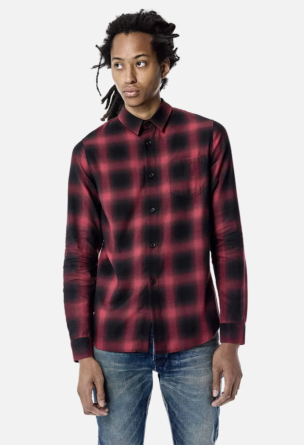 LS Button Up / Shadow Red