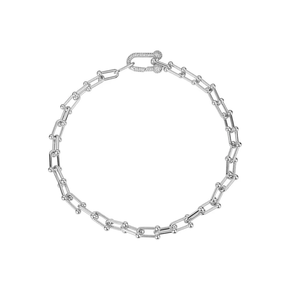 MARINA LINK NECKLACE CRYSTAL LOCK