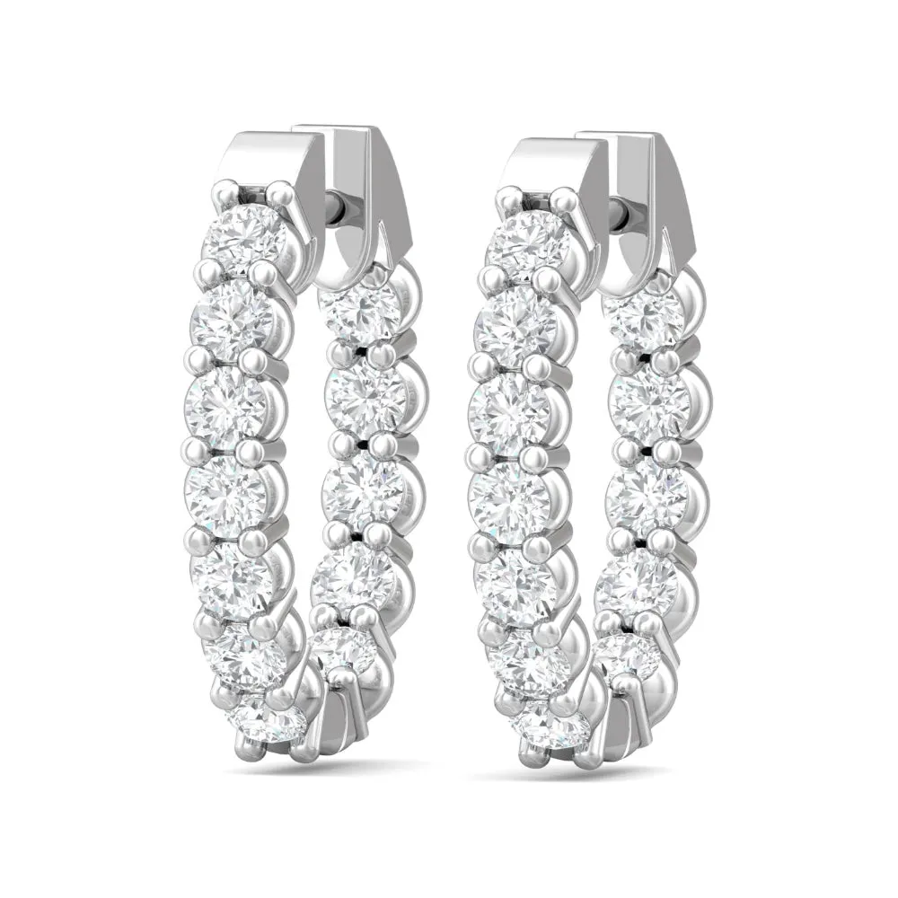 Martin Flyer 14k Inside/Outside Diamond Hoop Earrings