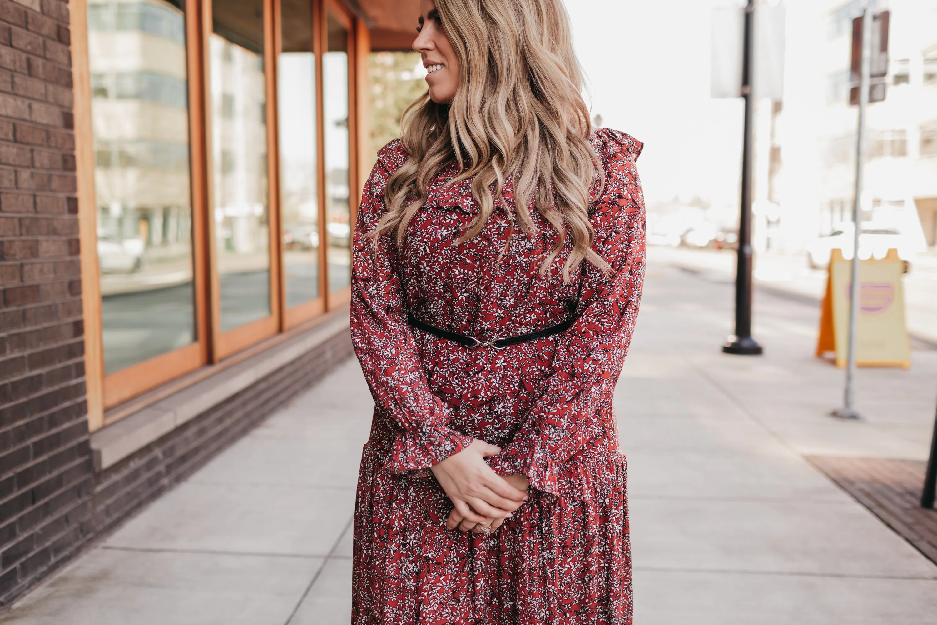 Maya Floral Ruffle Dress