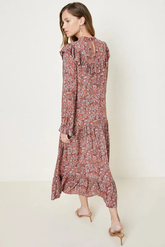 Maya Floral Ruffle Dress