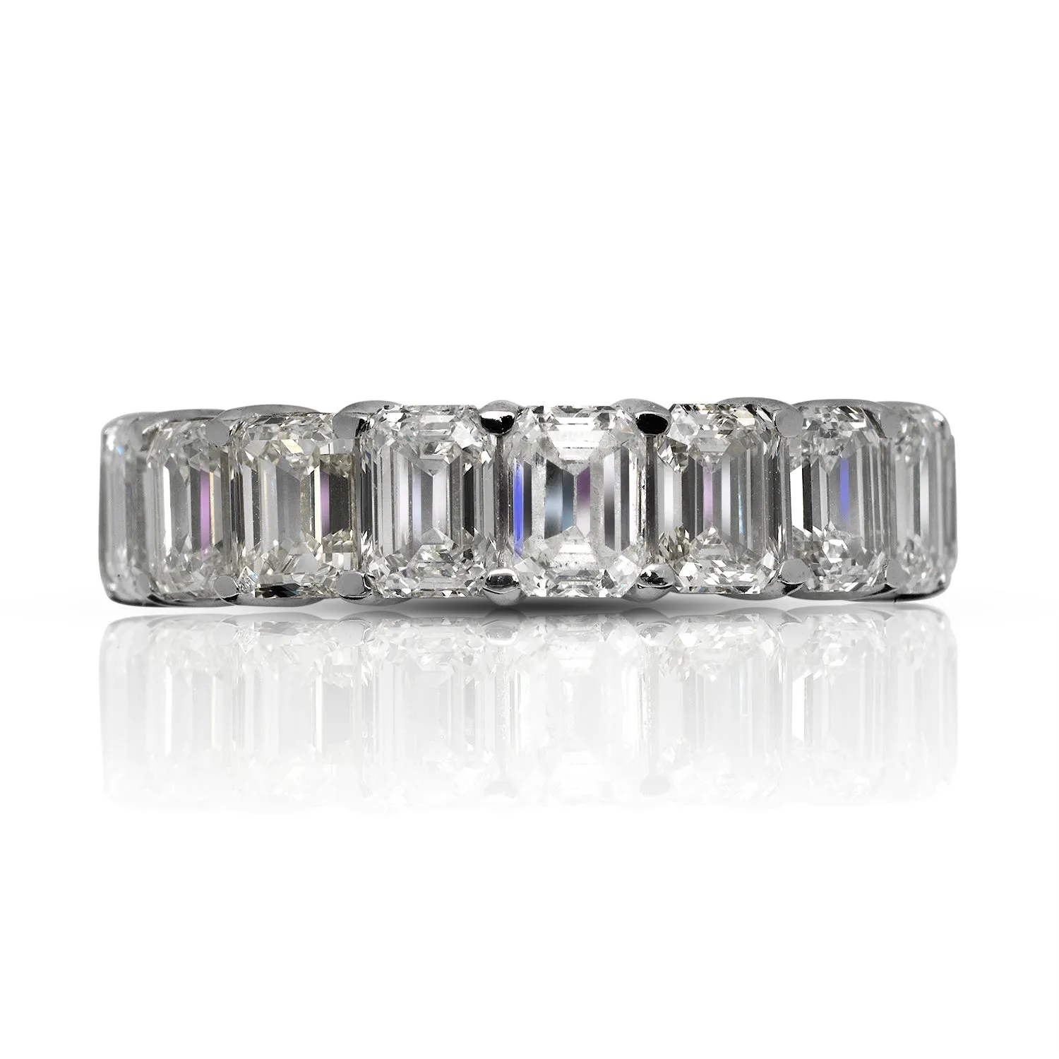 MIA 8 Carat Emerald Cut Diamond Eternity Band in 14K Gold 50 pointer  Shared Prong By Mike Nekta SIZE 6