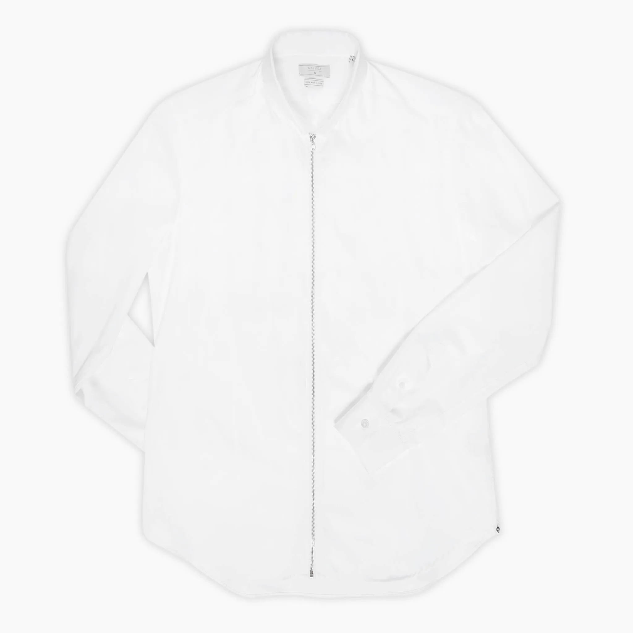 Milo long sleeved shirt with front zip in brushed metal