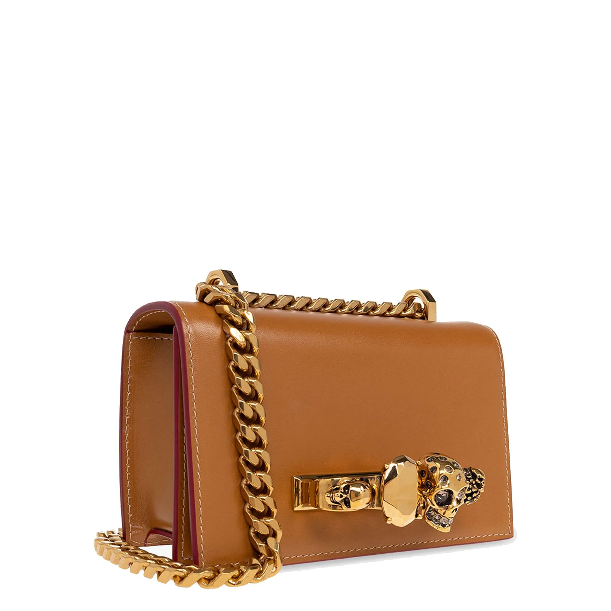 Mini Jewelled Satchel, Tan