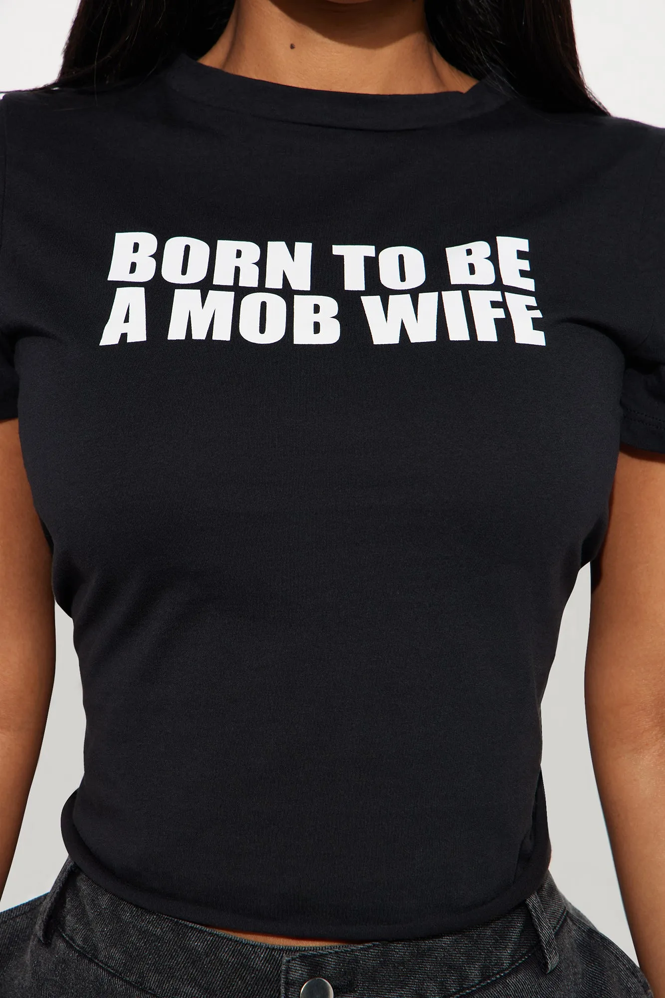 Mob Wife Fitted Tee - Black