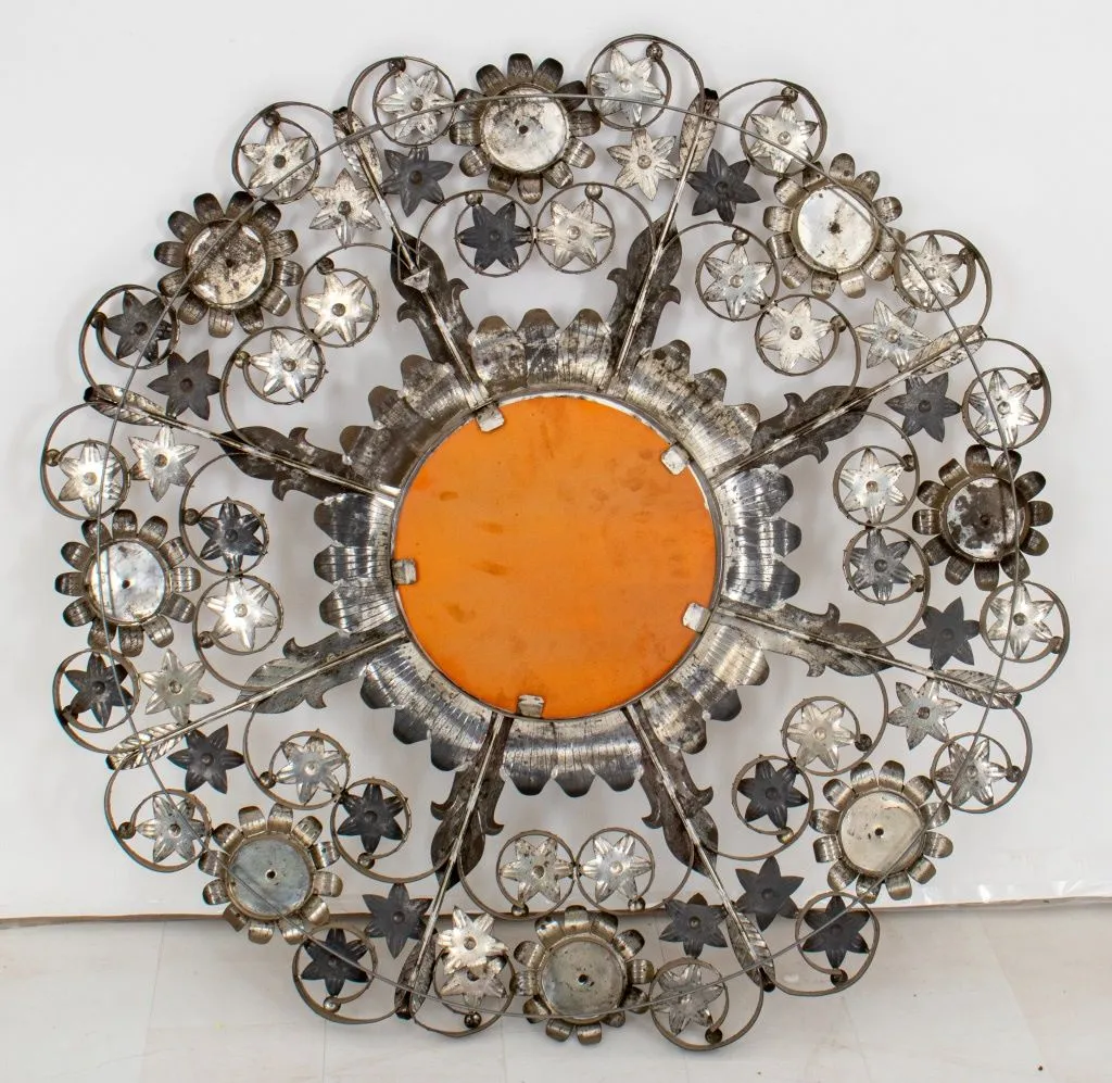 Modern Mexican Floral Design Tin Mirror