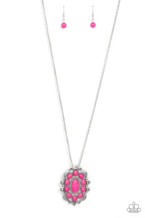 Mojave Medallion - Pink Paparazzi Necklace