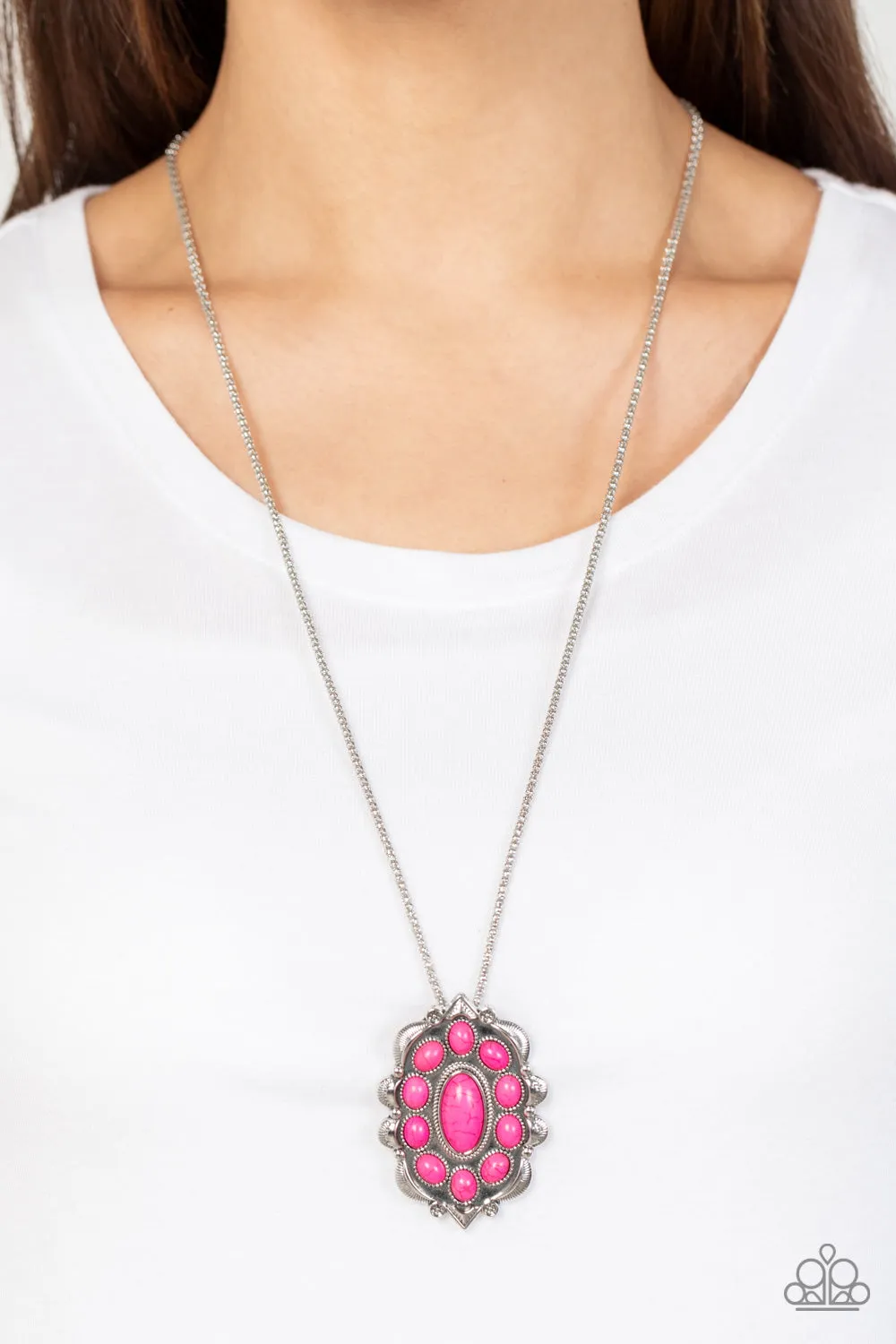 Mojave Medallion - Pink Paparazzi Necklace