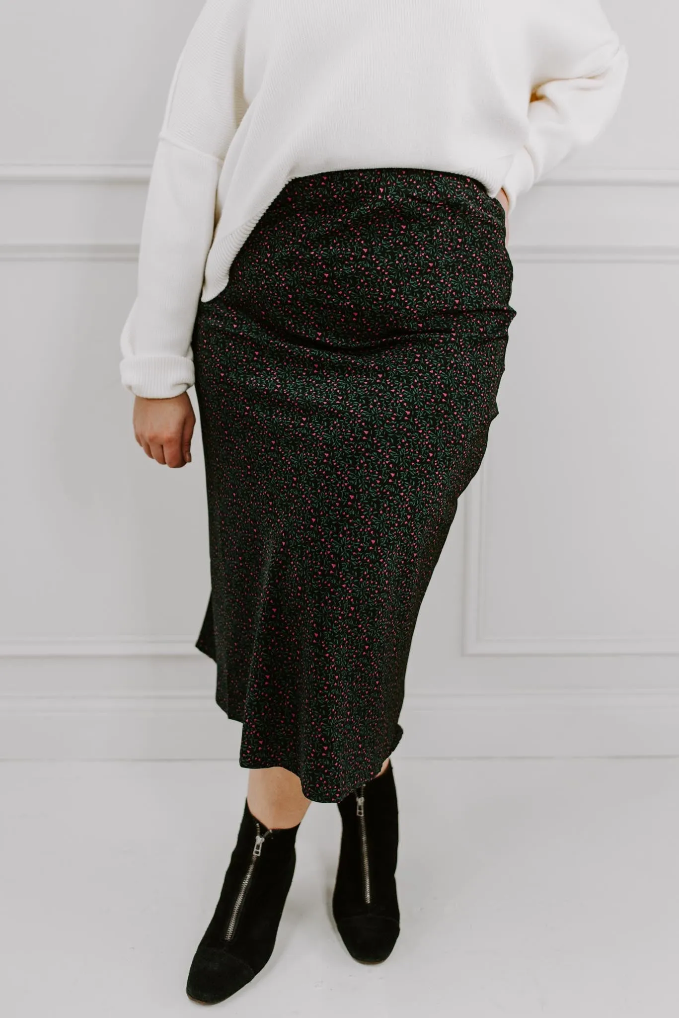 New Ambitions Floral Midi Skirt