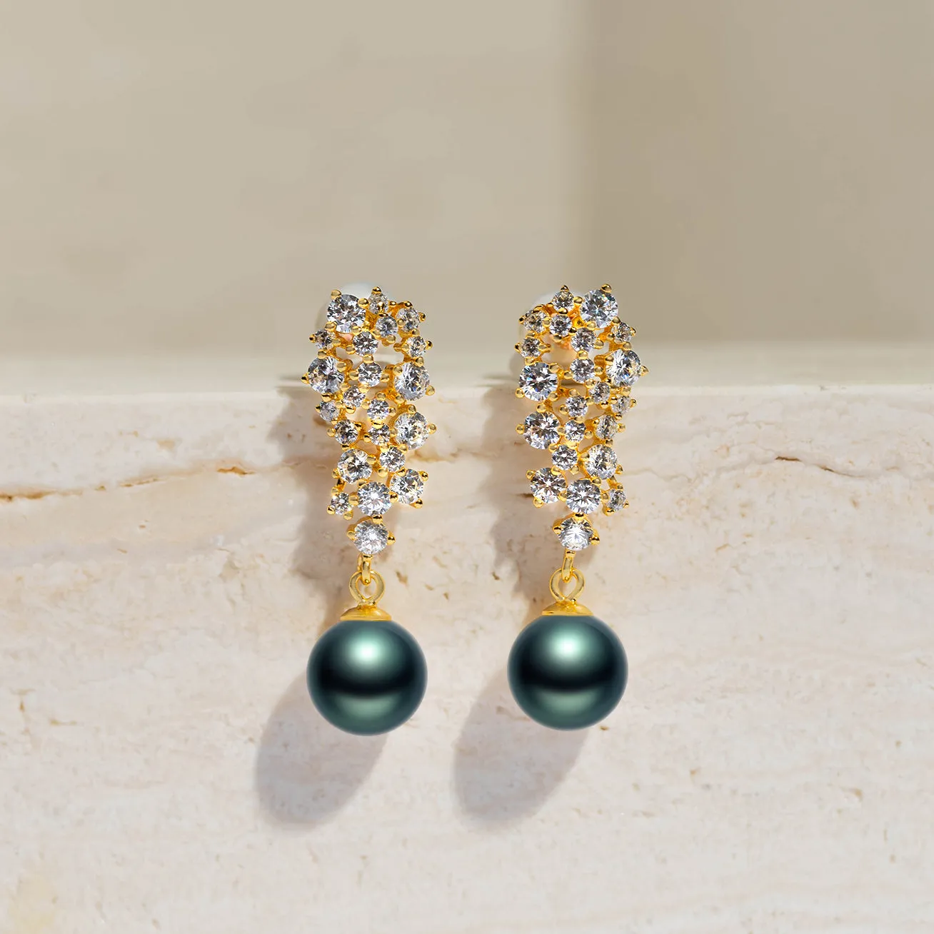 New Yorker Tahitian Saltwater Pearl Earrings WE00396 | Wedding Series