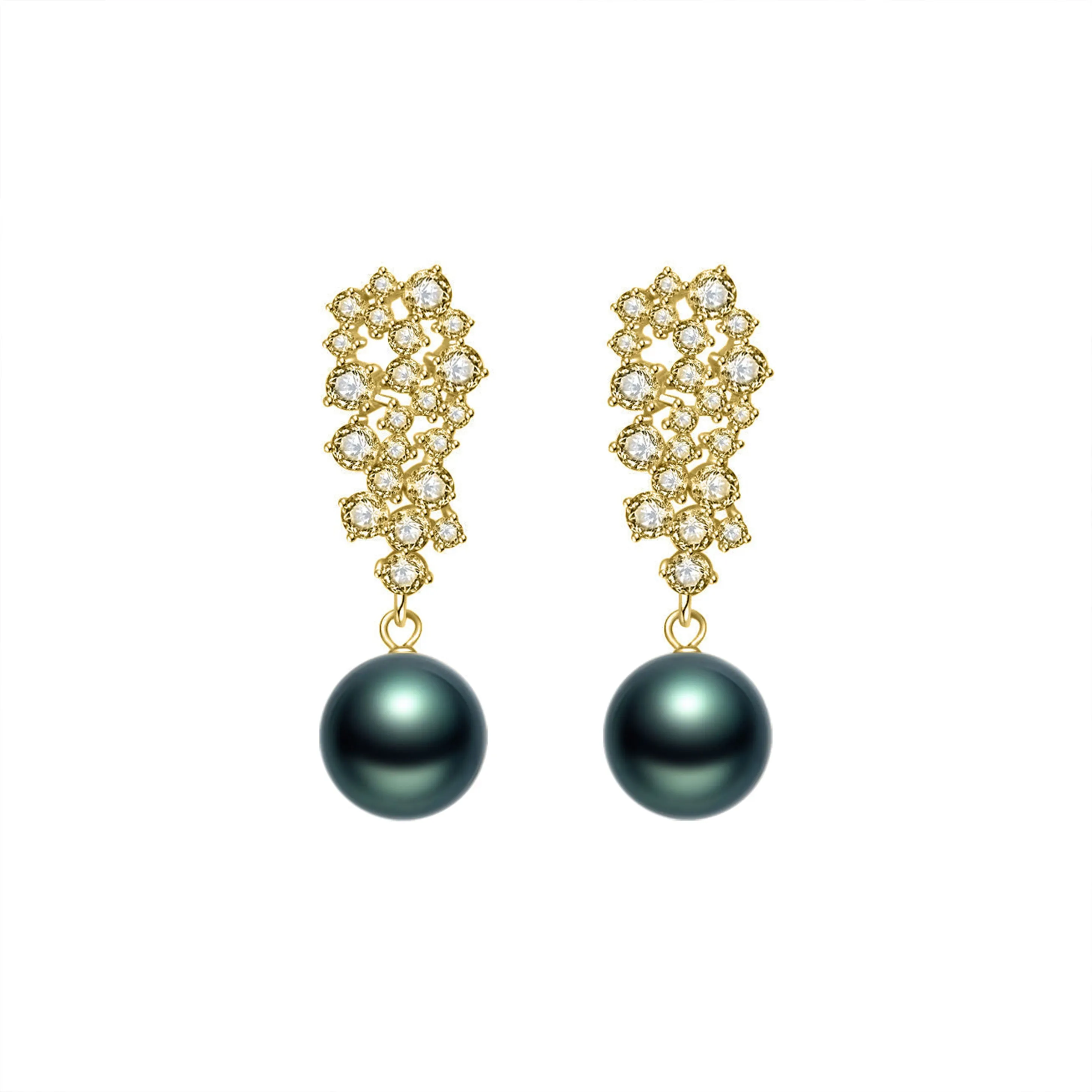 New Yorker Tahitian Saltwater Pearl Earrings WE00396 | Wedding Series