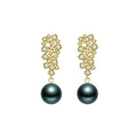 New Yorker Tahitian Saltwater Pearl Earrings WE00396 | Wedding Series