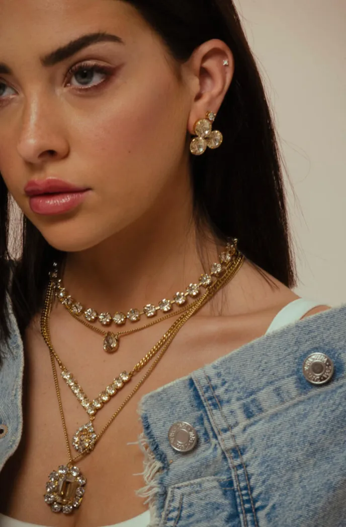 Oakland Crystal Necklace | Champagne