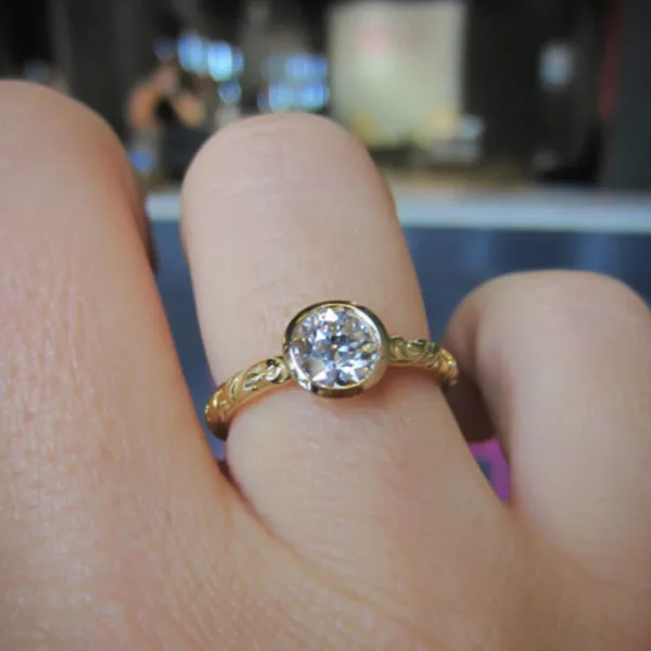 Old Euro 0.53ct Bezel Engagement Ring-Heirloom by Doyle & Doyle