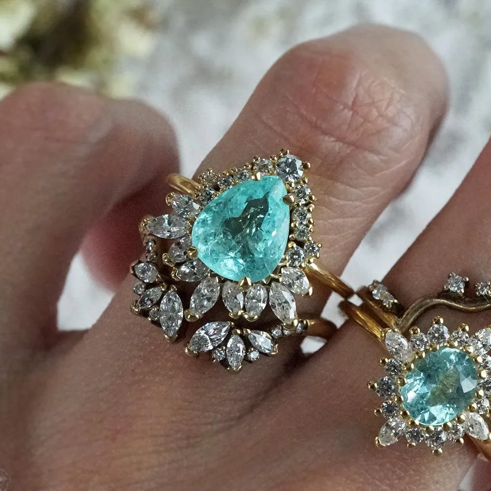 One Of A Kind: Paraiba Tourmaline Opulence Diamond Ring in 14K and 18K Gold