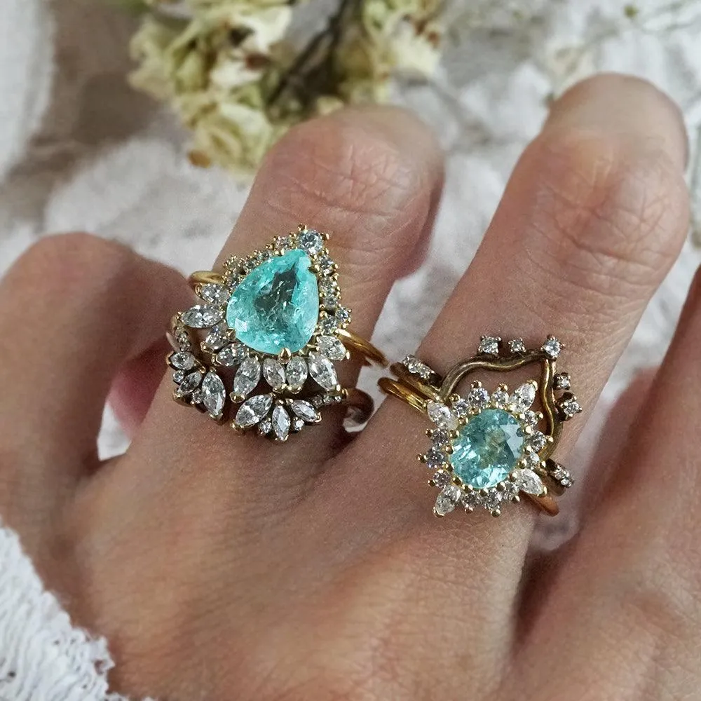 One Of A Kind: Paraiba Tourmaline Opulence Diamond Ring in 14K and 18K Gold