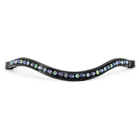 Paris Navette Crystal Patent Midline Browband - Tanzanite, Light Sapphire & Peridot Shimmer