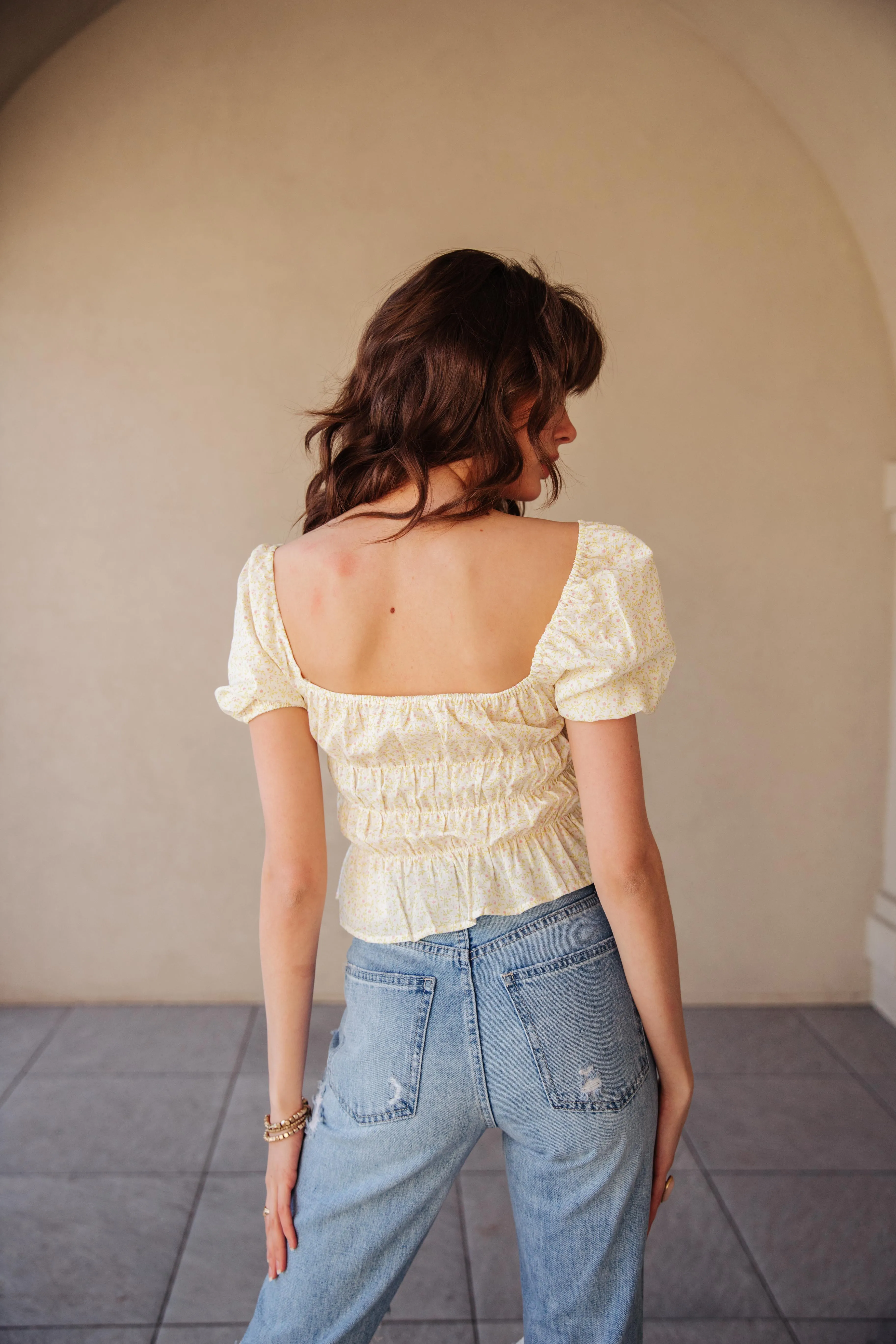 Peplum Peasant Top